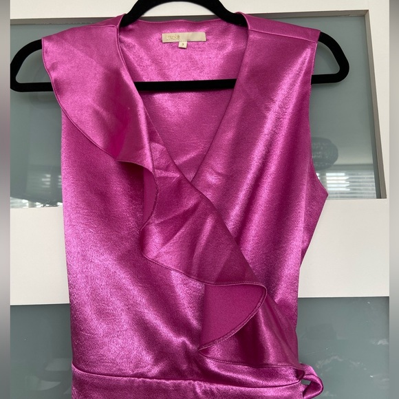Maje Ripple Fuchsia wrap dress - Picture 7 of 15